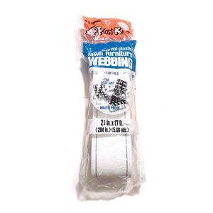 FROST KING Lawn Furniture Webbing 2 1/4"x 17 ft PW17 WHITE with Grey Stripes